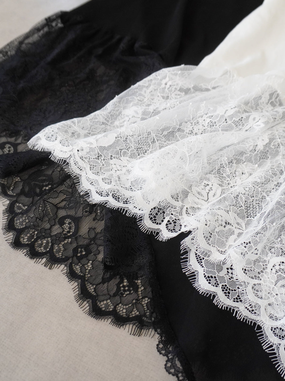 Asymmetry mixed materials タンクトップドレス