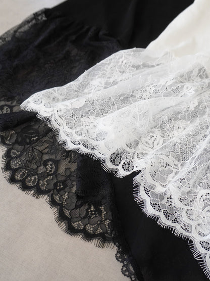 Asymmetry mixed materials タンクトップドレス