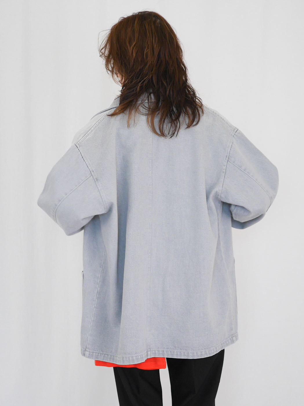Gray wash denim カバーオール