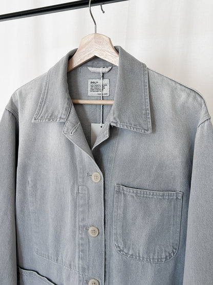 Gray wash denim カバーオール