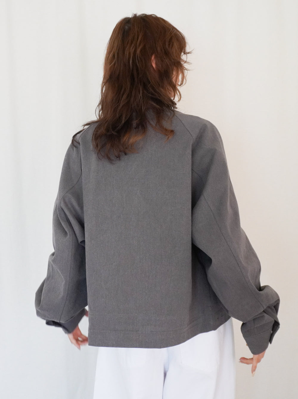 Drawstring スタンドカラーショートトラックジャケット