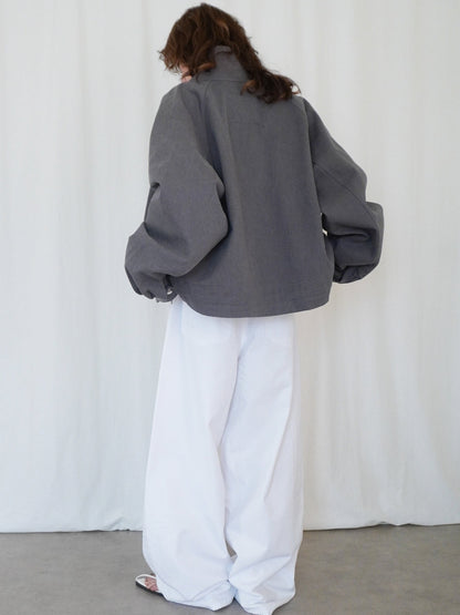 Drawstring スタンドカラーショートトラックジャケット