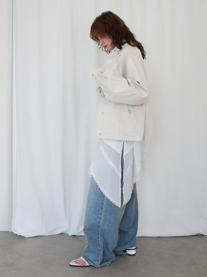 Drawstring スタンドカラーショートトラックジャケット