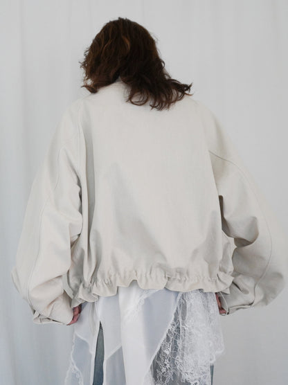 Drawstring スタンドカラーショートトラックジャケット