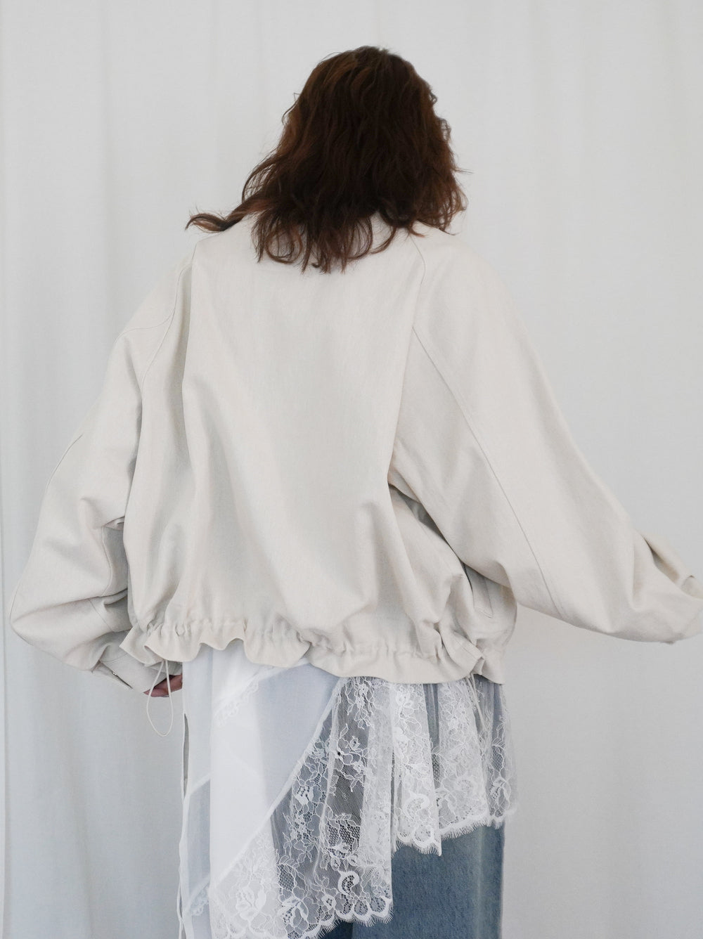 Drawstring スタンドカラーショートトラックジャケット