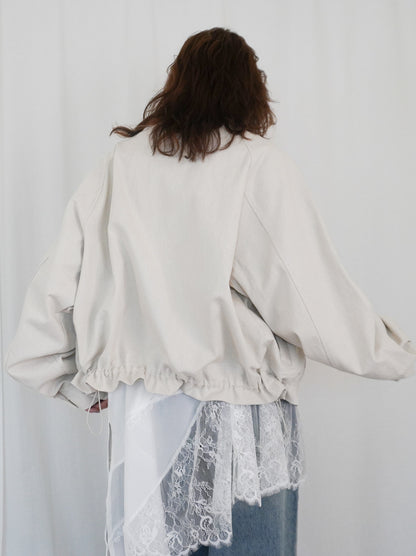 Drawstring スタンドカラーショートトラックジャケット