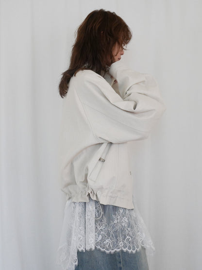 Drawstring スタンドカラーショートトラックジャケット