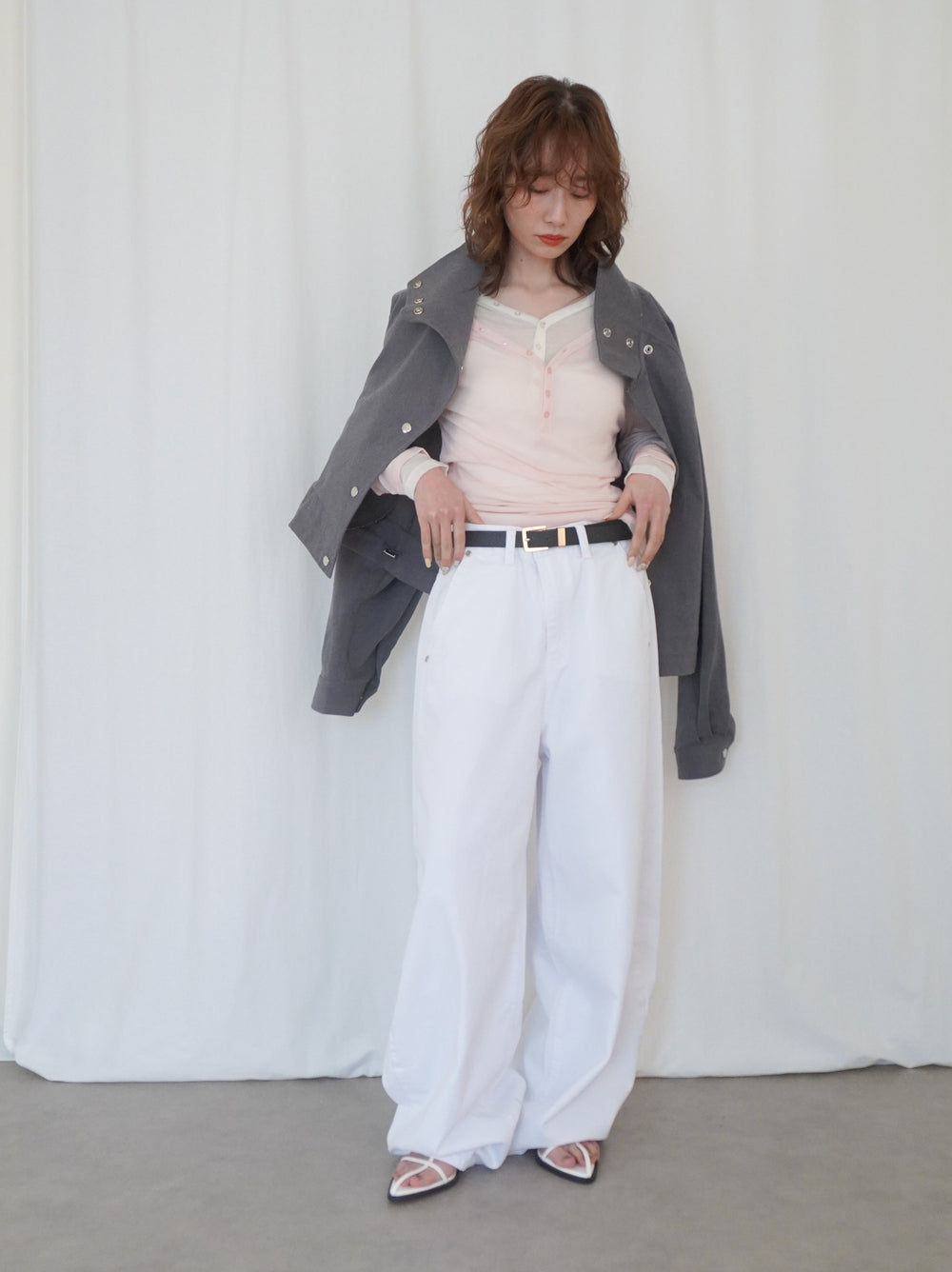 Drawstring スタンドカラーショートトラックジャケット