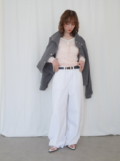 Drawstring スタンドカラーショートトラックジャケット