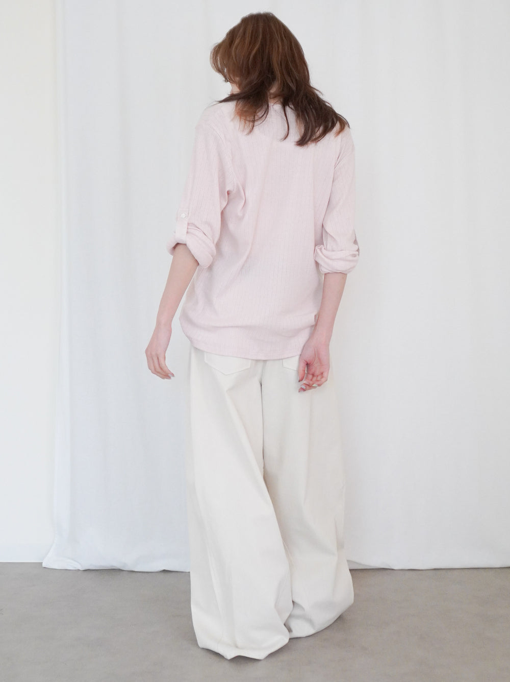 Eyelet pointelle 2WAYロールアップヘンリートップス