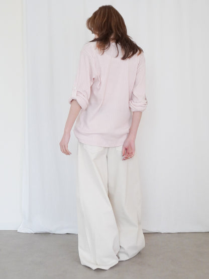 Eyelet pointelle 2WAYロールアップヘンリートップス