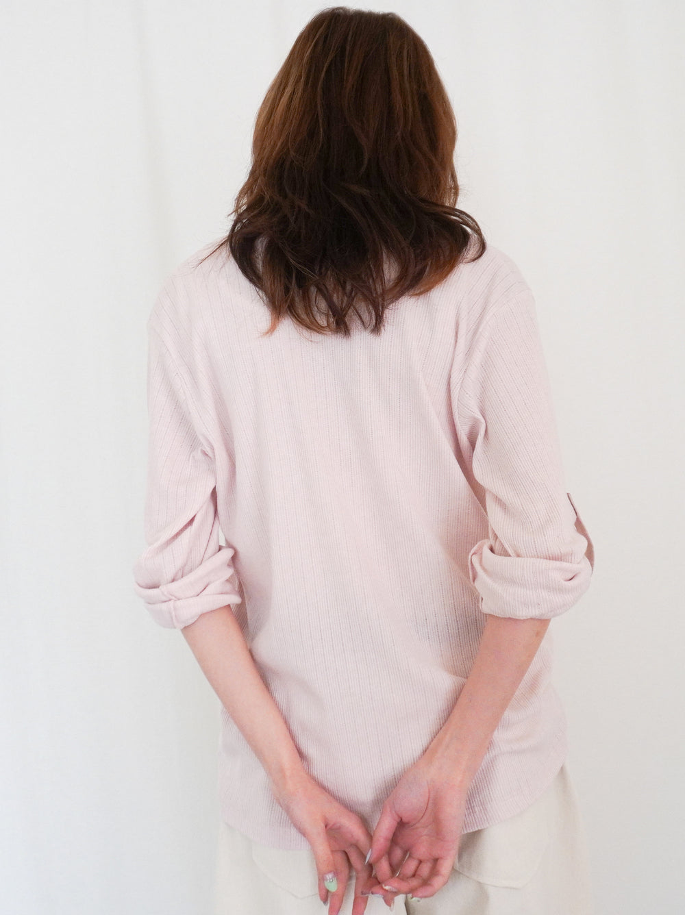 Eyelet pointelle 2WAYロールアップヘンリートップス