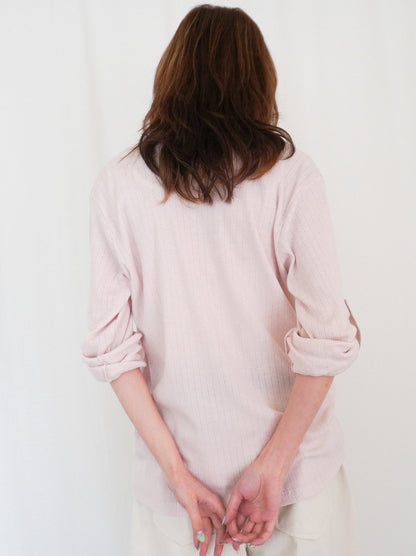Eyelet pointelle 2WAYロールアップヘンリートップス