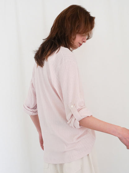 Eyelet pointelle 2WAYロールアップヘンリートップス