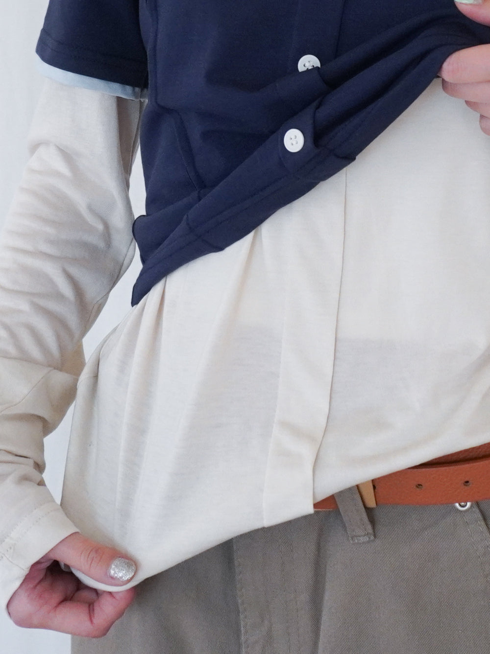 Layered long sleeve 配色カットソー