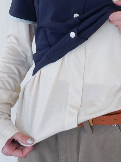 Layered long sleeve 配色カットソー