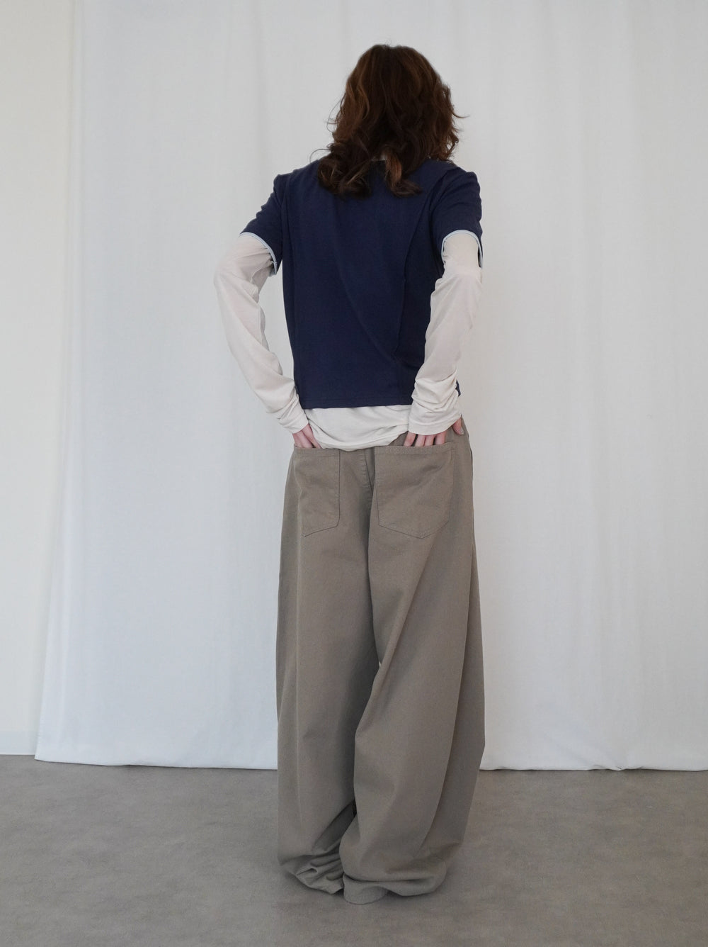 Layered long sleeve 配色カットソー