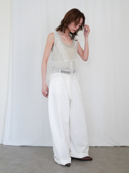 Ruffle tulle フロントリボン2WAYジレ