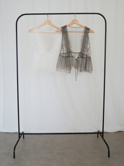 Ruffle tulle フロントリボン2WAYジレ