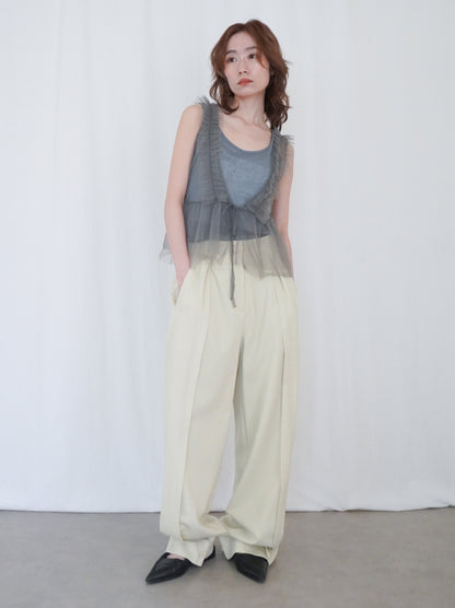 Ruffle tulle フロントリボン2WAYジレ