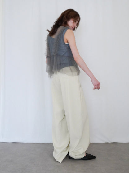 Ruffle tulle フロントリボン2WAYジレ