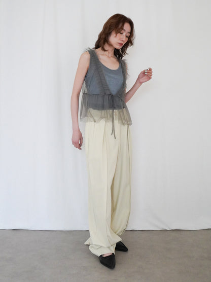 Ruffle tulle フロントリボン2WAYジレ