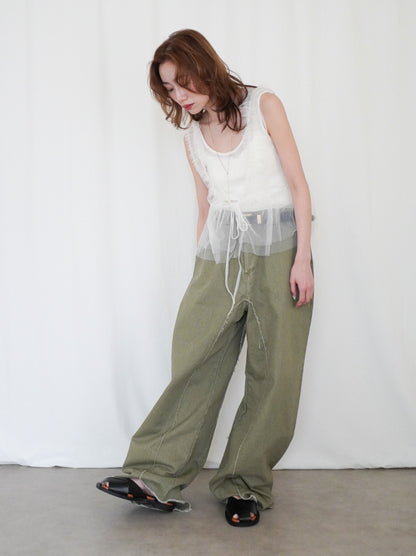 Ruffle tulle フロントリボン2WAYジレ