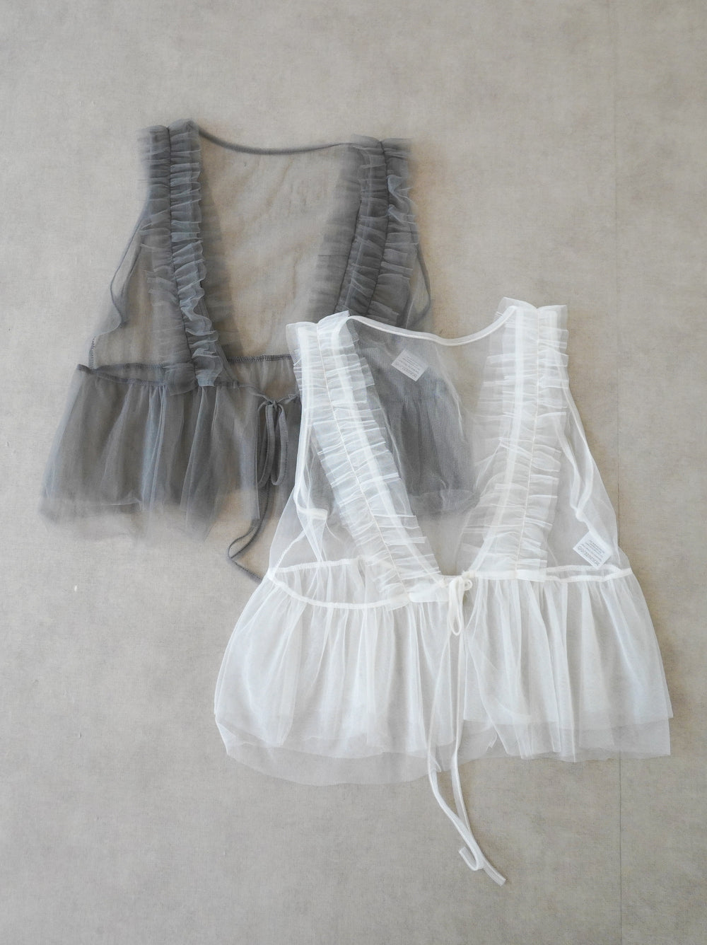 Ruffle tulle フロントリボン2WAYジレ