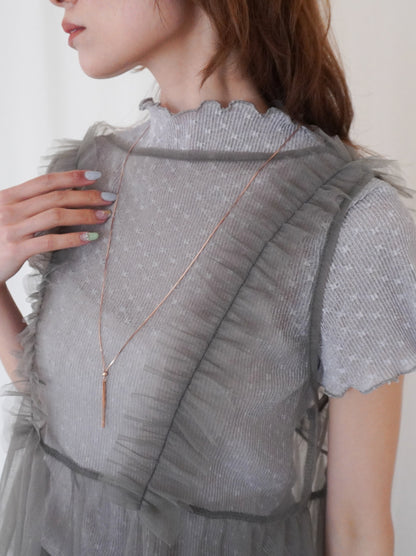 Ruffle tulle フロントリボン2WAYジレ