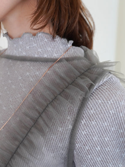 Ruffle tulle フロントリボン2WAYジレ