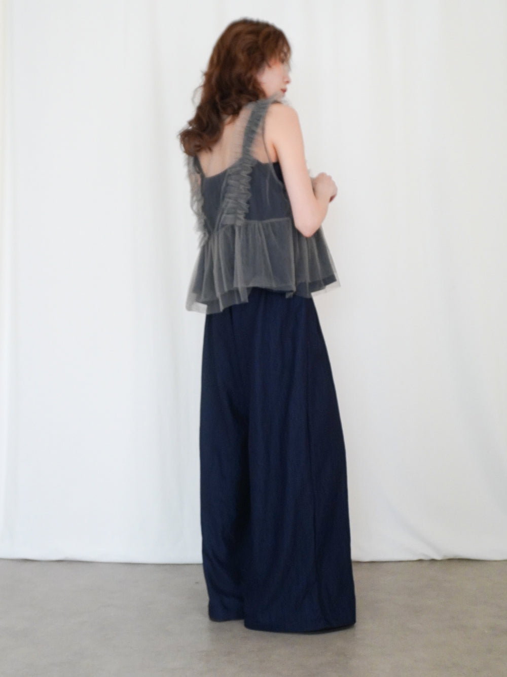 Ruffle tulle フロントリボン2WAYジレ