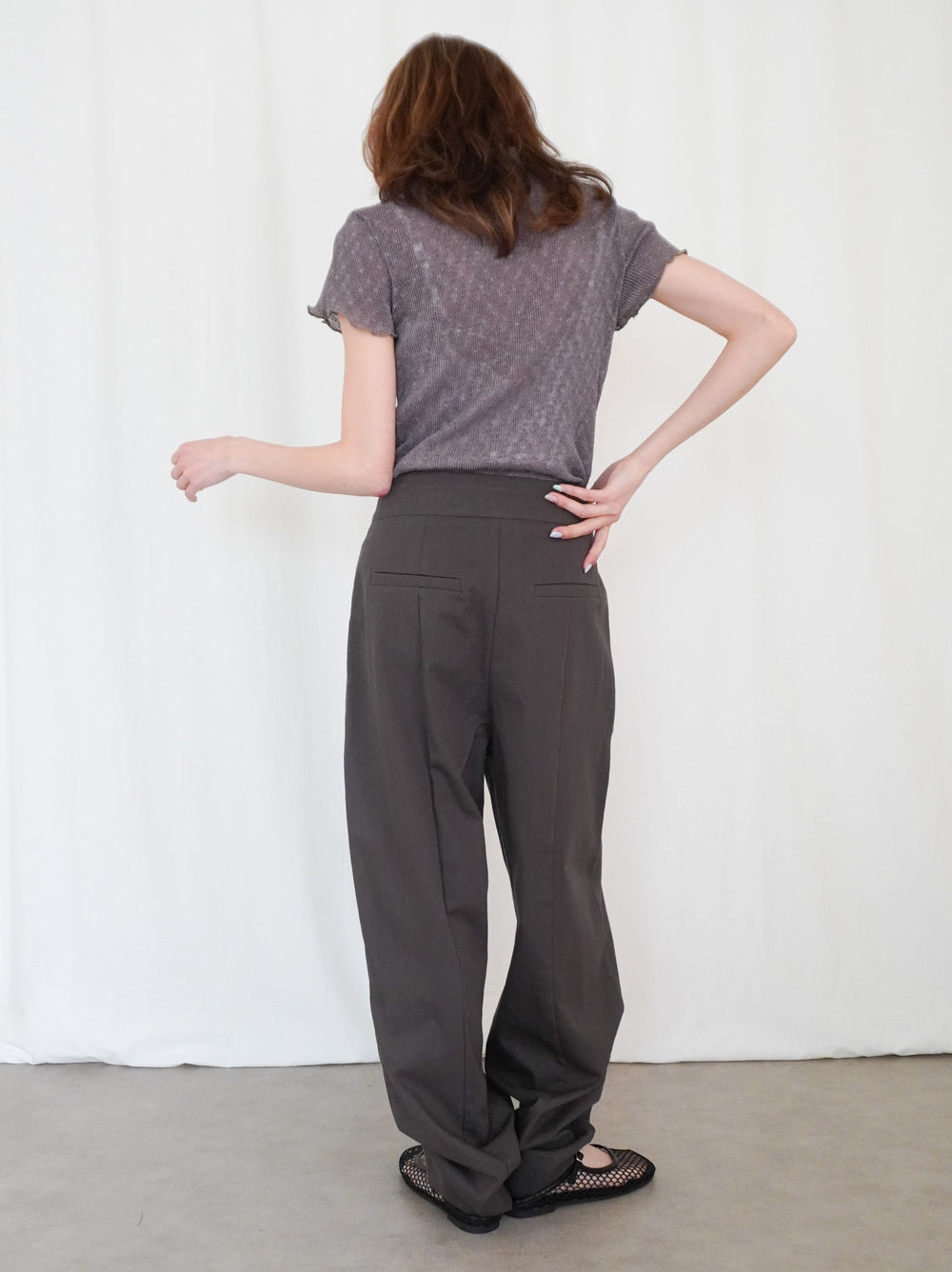 Puff textured sheer メロウハイネックトップス
