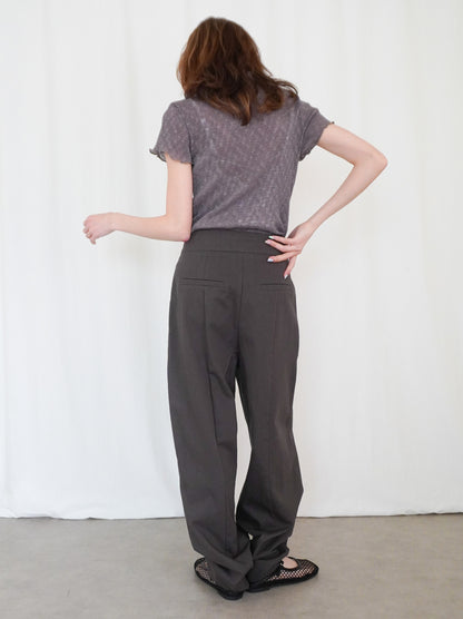 Puff textured sheer メロウハイネックトップス