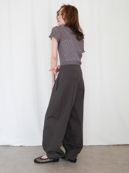Puff textured sheer メロウハイネックトップス