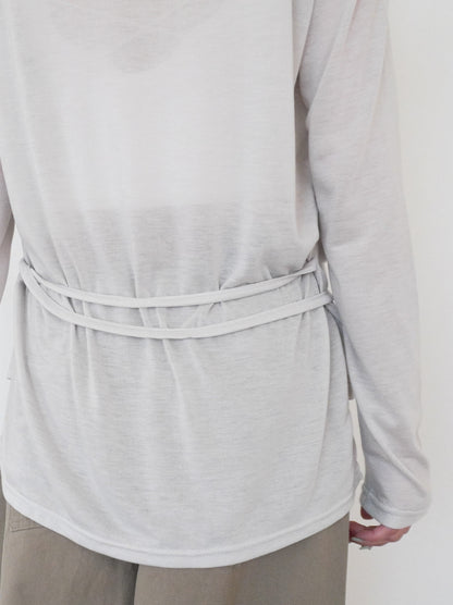 Halter layered ドレープラウンドネックトップス