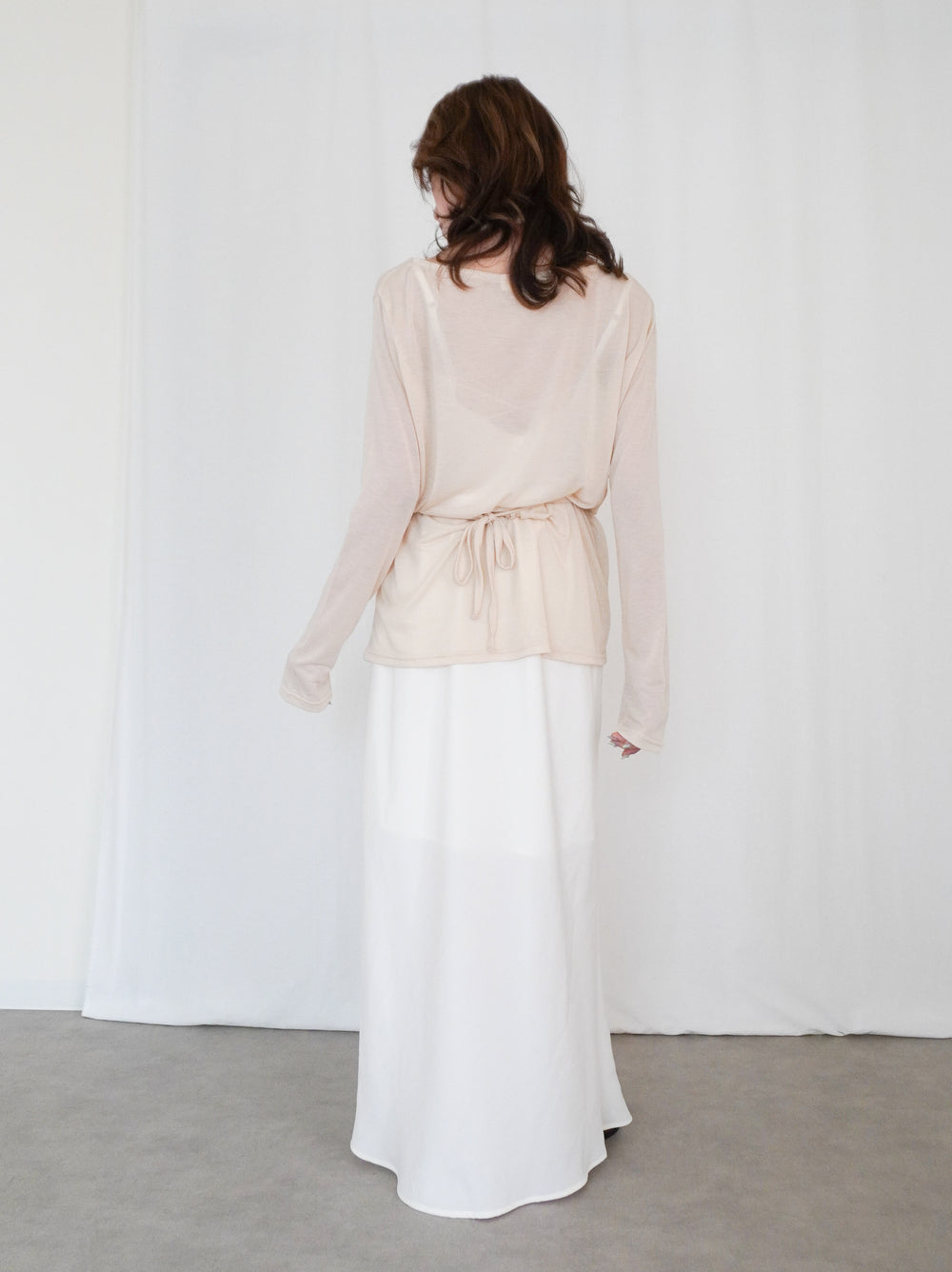 Halter layered ドレープラウンドネックトップス