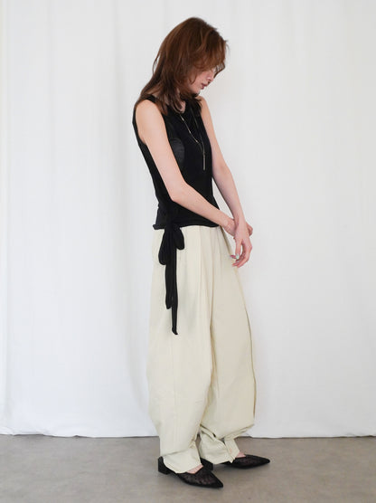 Double-layerシアーサイドリボントップス
