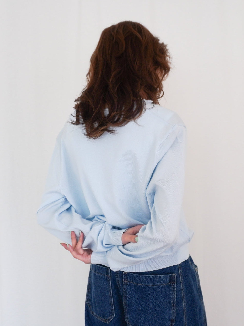 Mellow frill バイカラーカーディガン