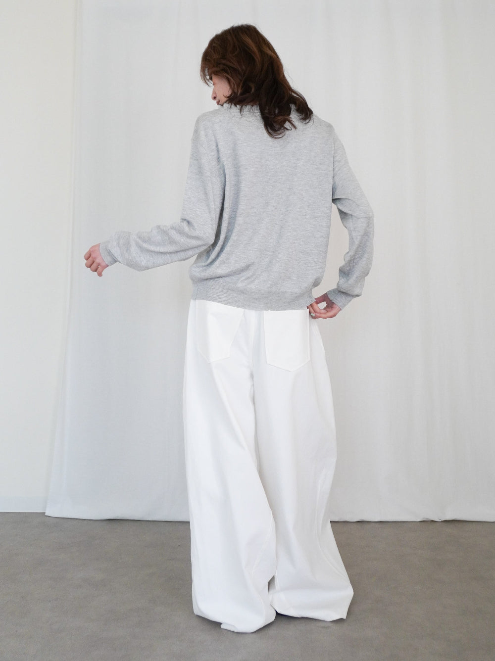 Mellow frill バイカラーカーディガン