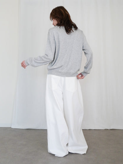 Mellow frill バイカラーカーディガン