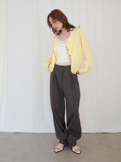 Mellow frill バイカラーカーディガン