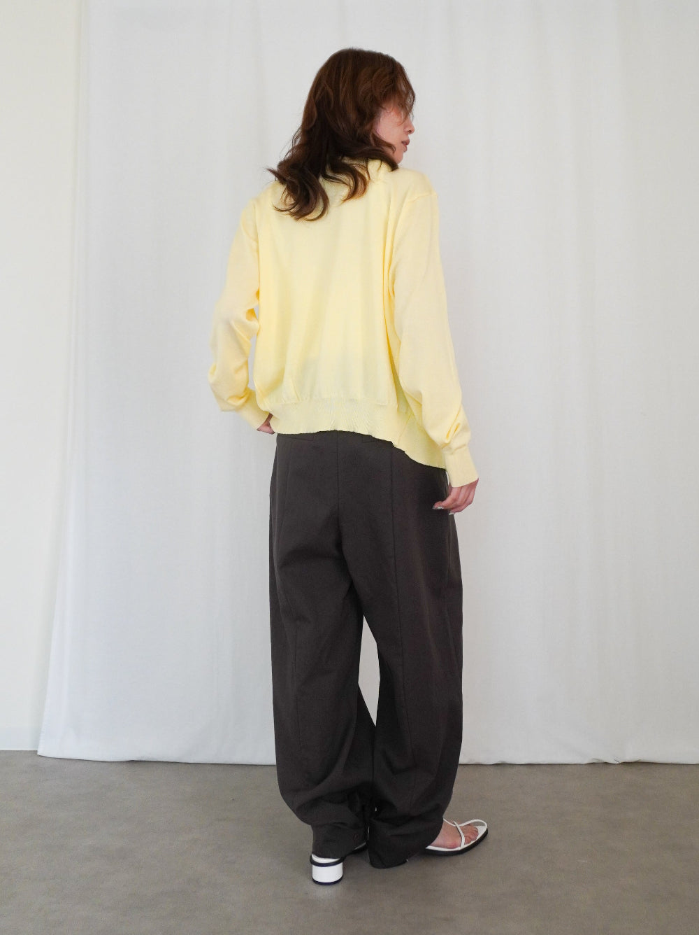 Mellow frill バイカラーカーディガン