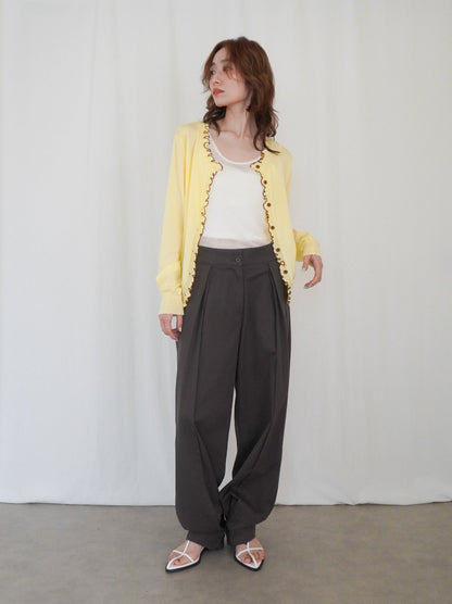 Mellow frill バイカラーカーディガン