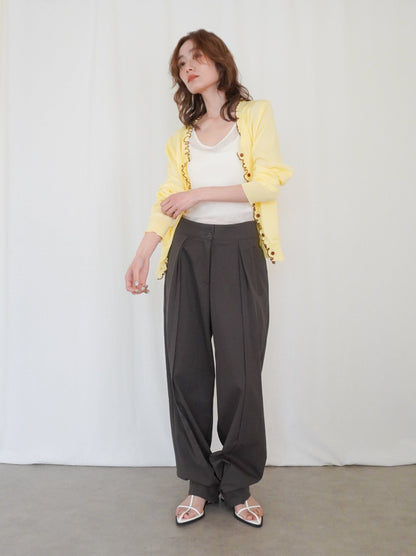 Mellow frill バイカラーカーディガン
