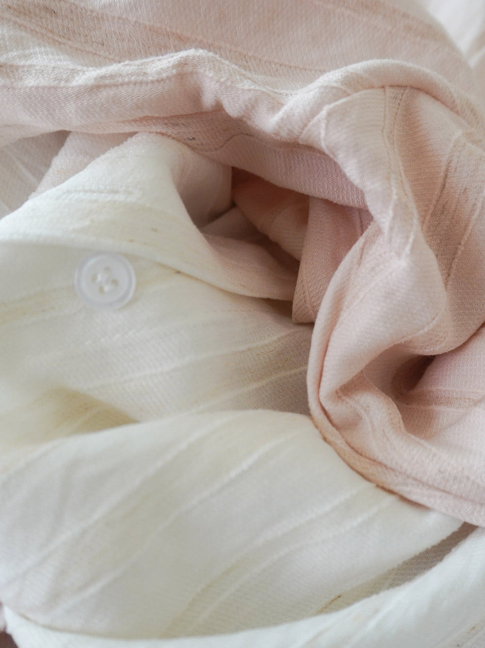 Linen-like sheer ストライプワイドシャツ