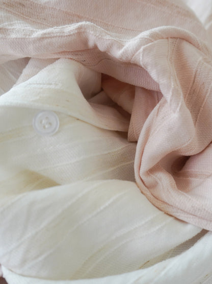 Linen-like sheer ストライプワイドシャツ