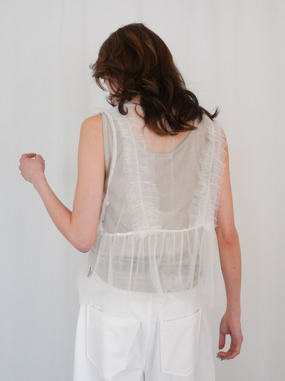 Sheer ribbed レイヤードタンクトップ
