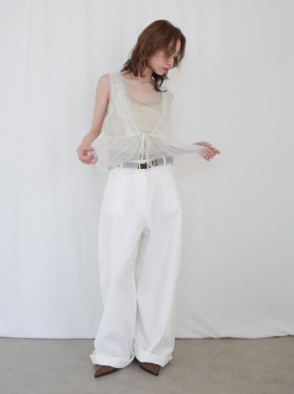 Sheer ribbed レイヤードタンクトップ