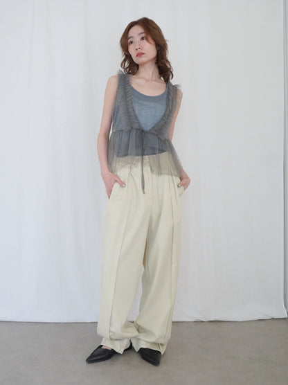 Sheer ribbed レイヤードタンクトップ