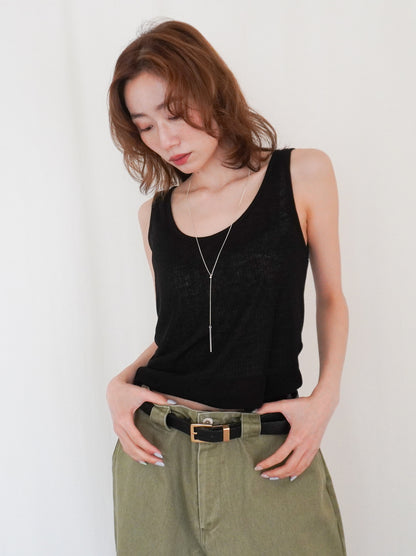 Sheer ribbed レイヤードタンクトップ